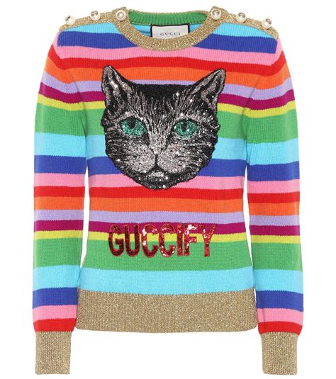 gucci knitted cat sweater|gucci cropped sweater.